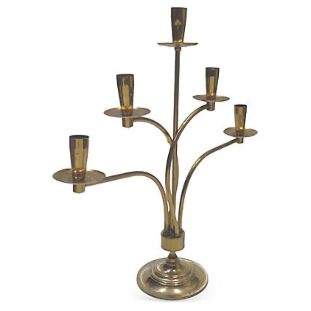 Mid-Century Candelabra Candle Holder Five Arm Tommi Parzinger Style Germany Att